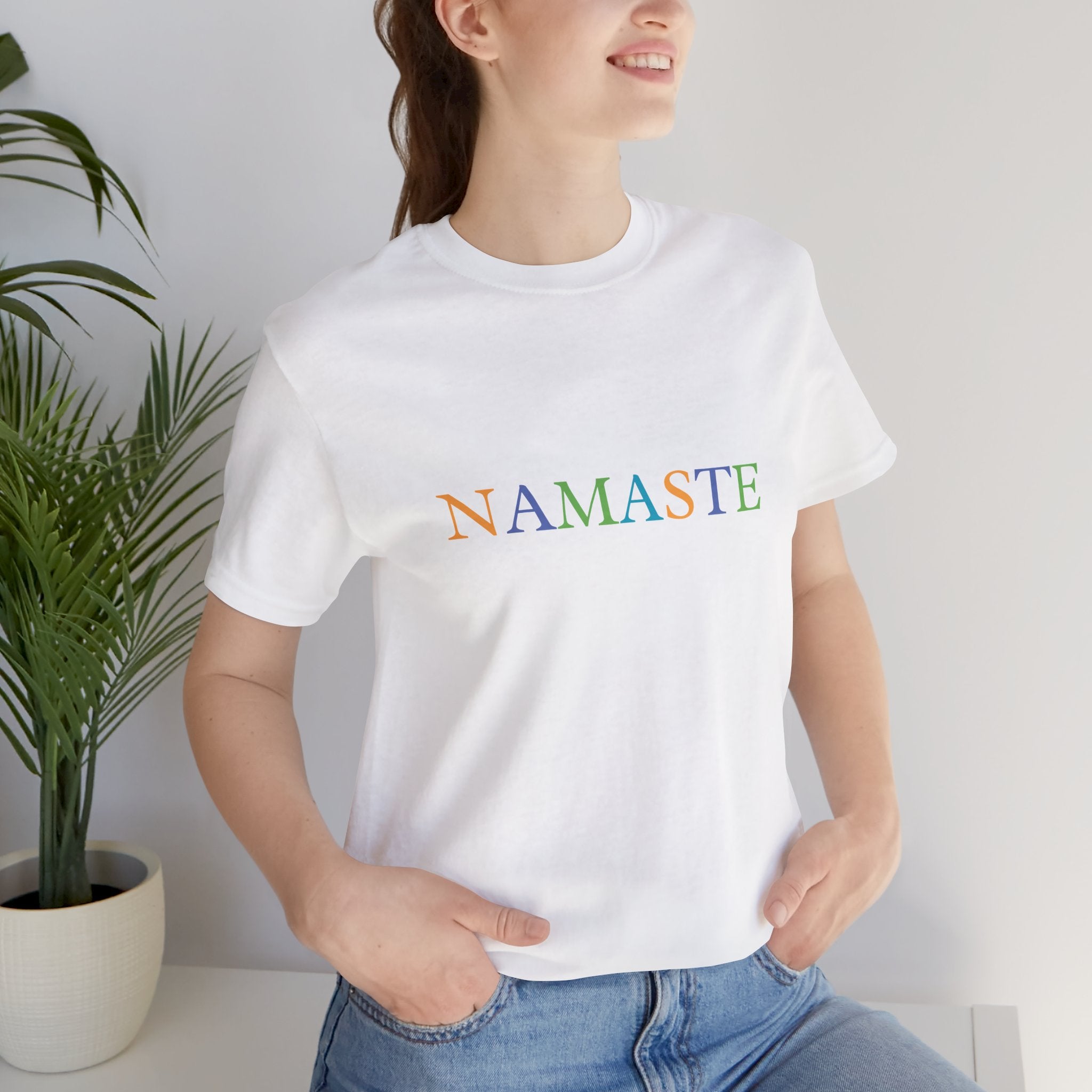 Tramunquiero NAMASTE Unisex T-shirt met ronde halslijn