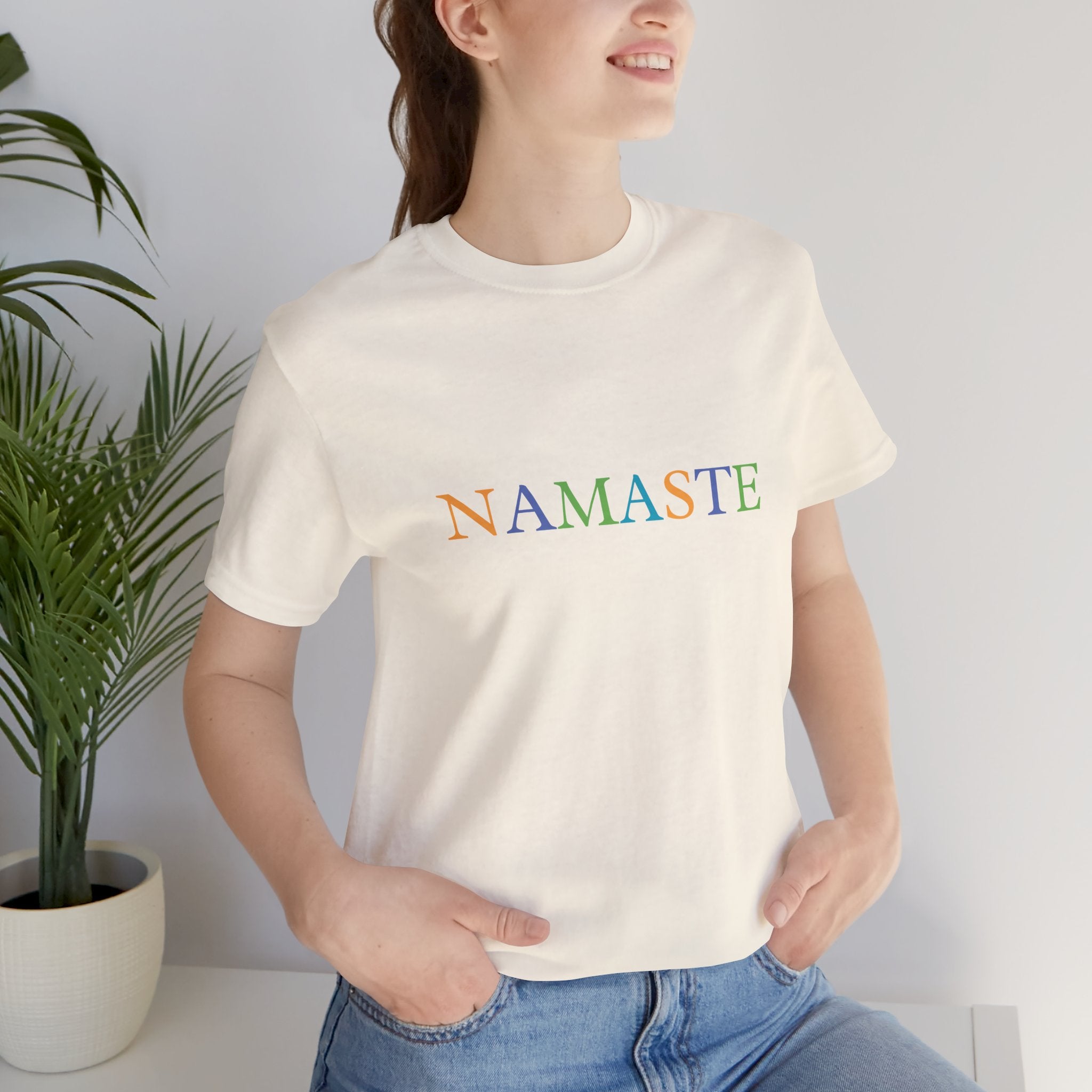Tramunquiero NAMASTE Unisex T-shirt met ronde halslijn