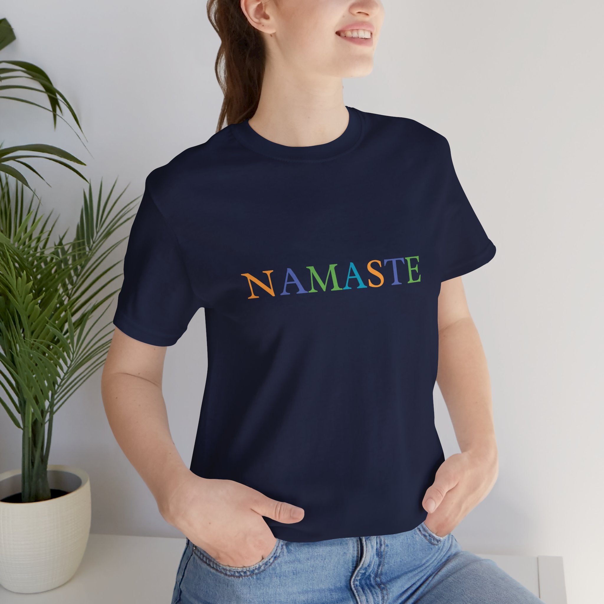 Tramunquiero NAMASTE Unisex T-shirt met ronde halslijn