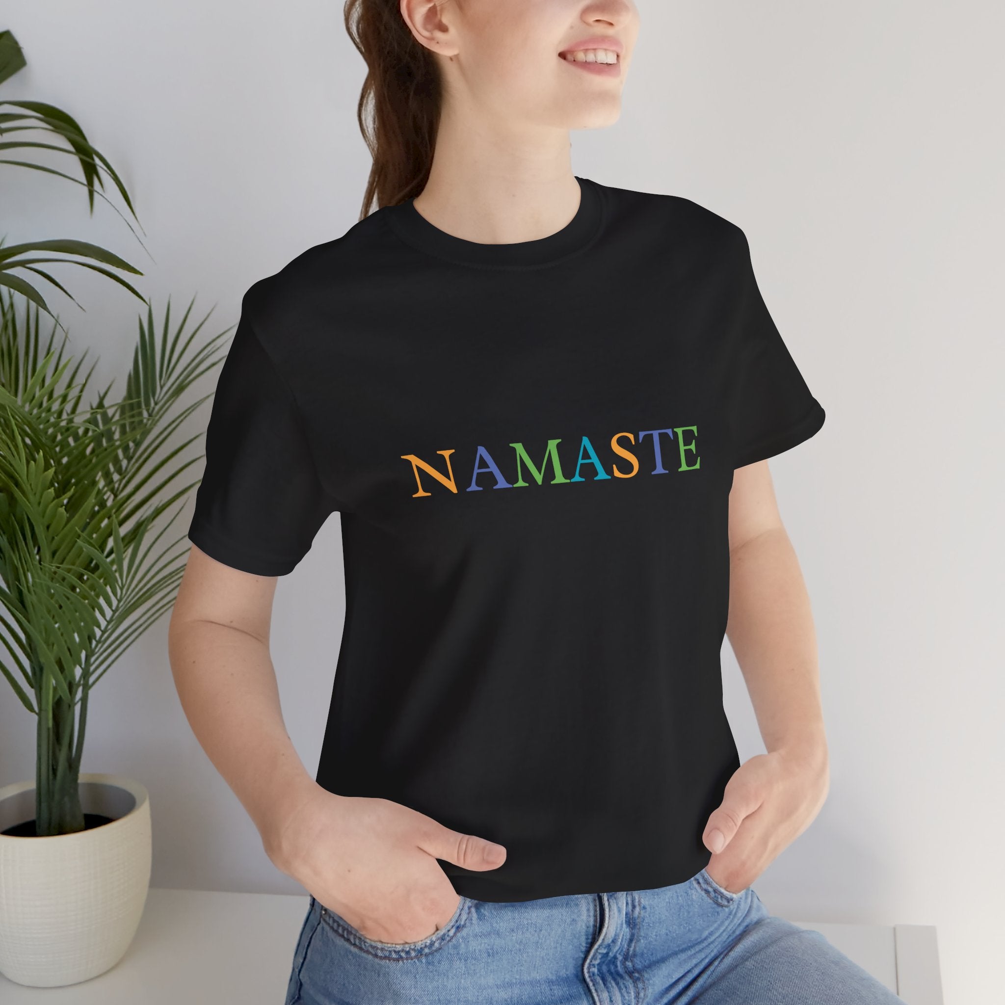 Tramunquiero NAMASTE Unisex T-shirt met ronde halslijn