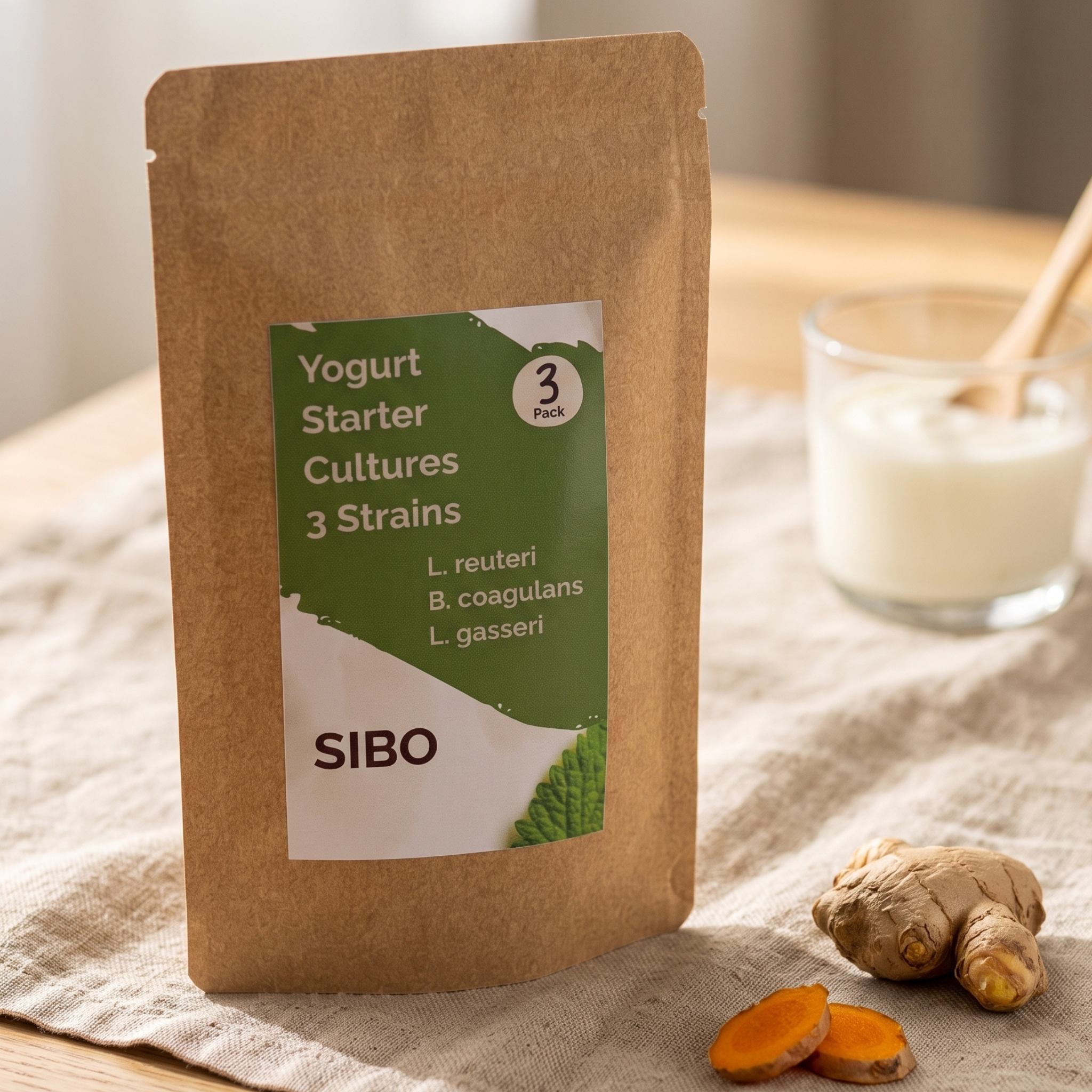 GutMi | L. reuteri + B. coagulans + L. gasseri | SIBO | Yoghurt Starter Set | Starterculturen | 3 Yoghurt Starters